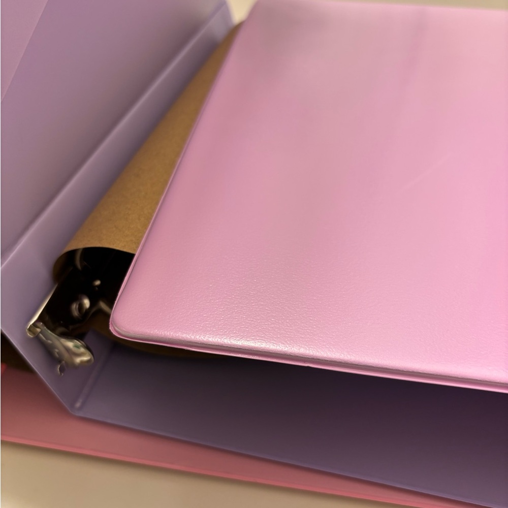 New 3 Set 2 Inch 3 Ring Binders Pastel Colors